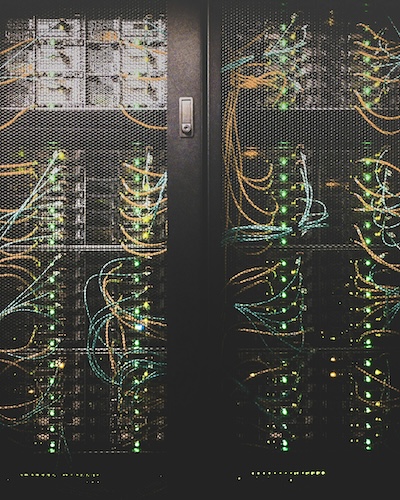 data center servers filled with different electrical components